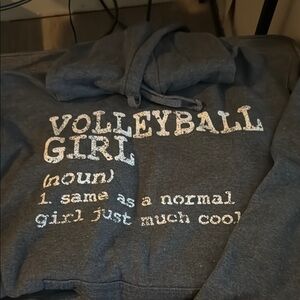 Port and Company Gray Volleyball Girl Hoodie